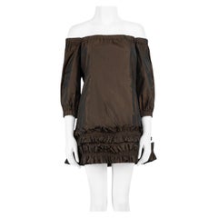 Molly Goddard Brown Mini robe à épaules découvertes Taille XS