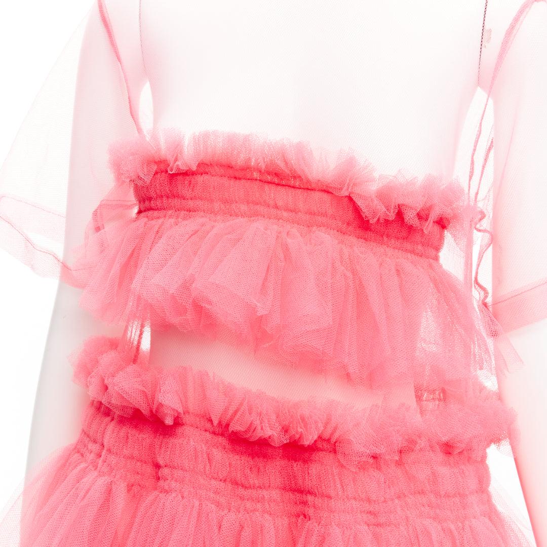 MOLLY GODDARD hot pink sheer layered tulle illusion bodice ruffle babydoll dress S
Reference: BSHW/A00011
Brand: Molly Goddard
Material: Tulle
Color: Pink
Pattern: Solid
Closure: Keyhole Button
Extra Details: Keyhole tie back.

CONDITION:
Condition: