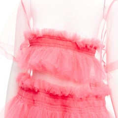 MOLLY GODDARD hot sheer layered tulle illusion bodice ruffle babydoll dress S