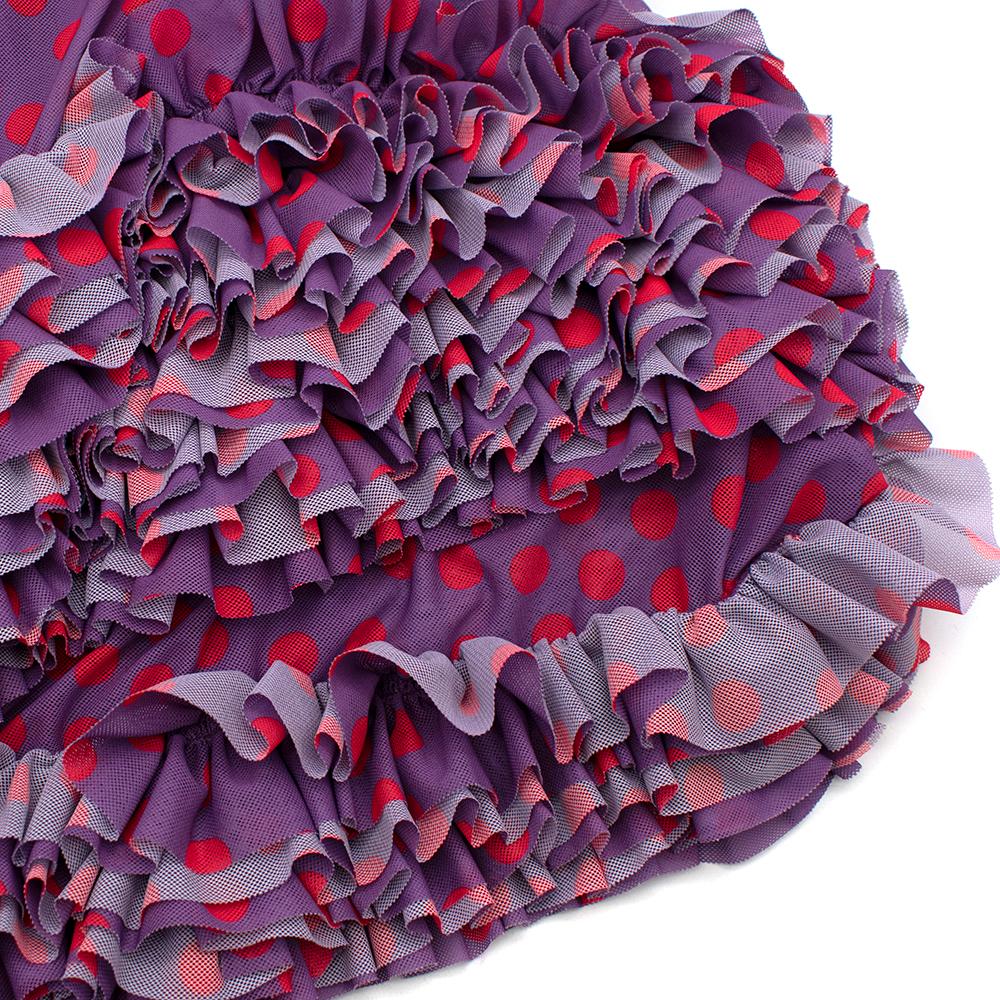 Molly Goddard Runway Lilac Polka Dot Ruffled Midi Dress - Size US 6 For Sale 2