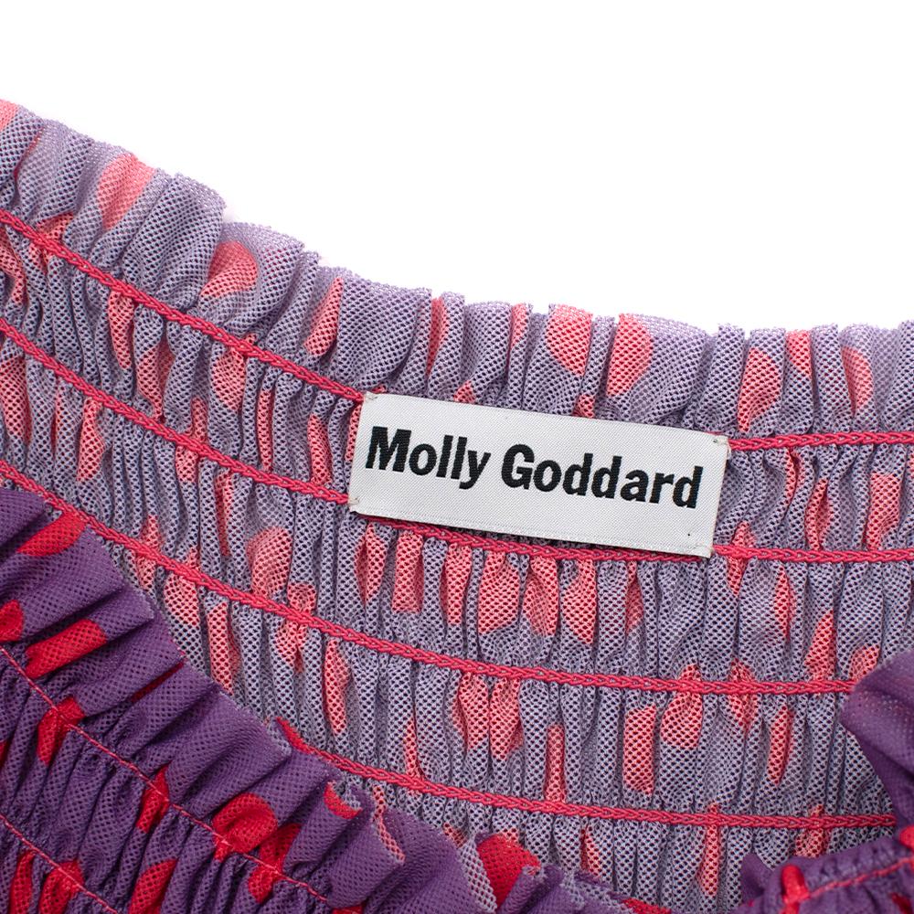 Women's or Men's Molly Goddard Runway Lilac Polka Dot Ruffled Midi Dress - Size US 6 For Sale