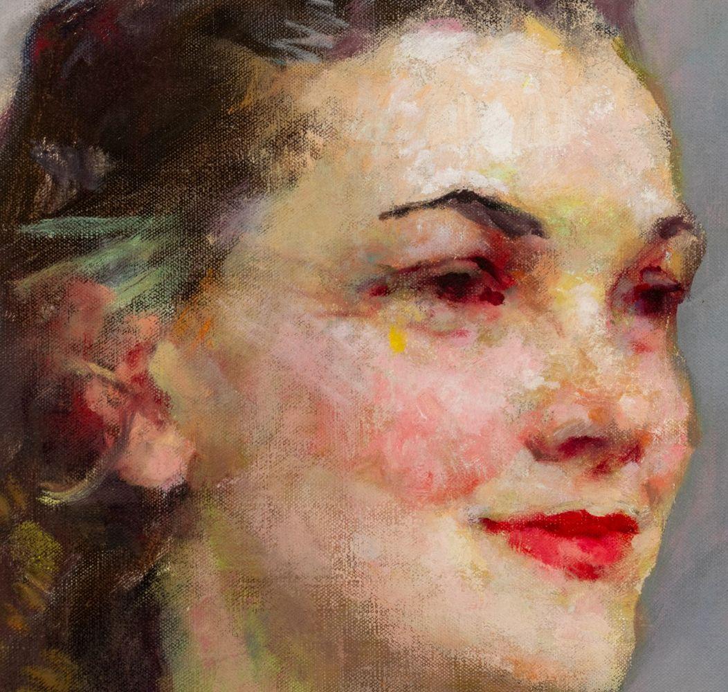 Porträt einer Frau – Painting von Molly Guion