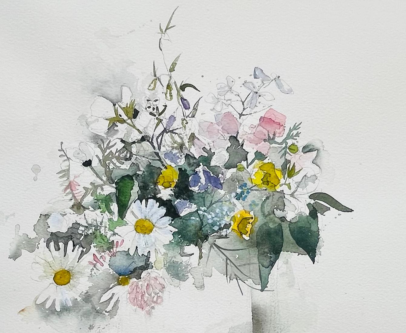 Blumenstrauß (Grau), Still-Life Painting, von Molly Lamb Bobak