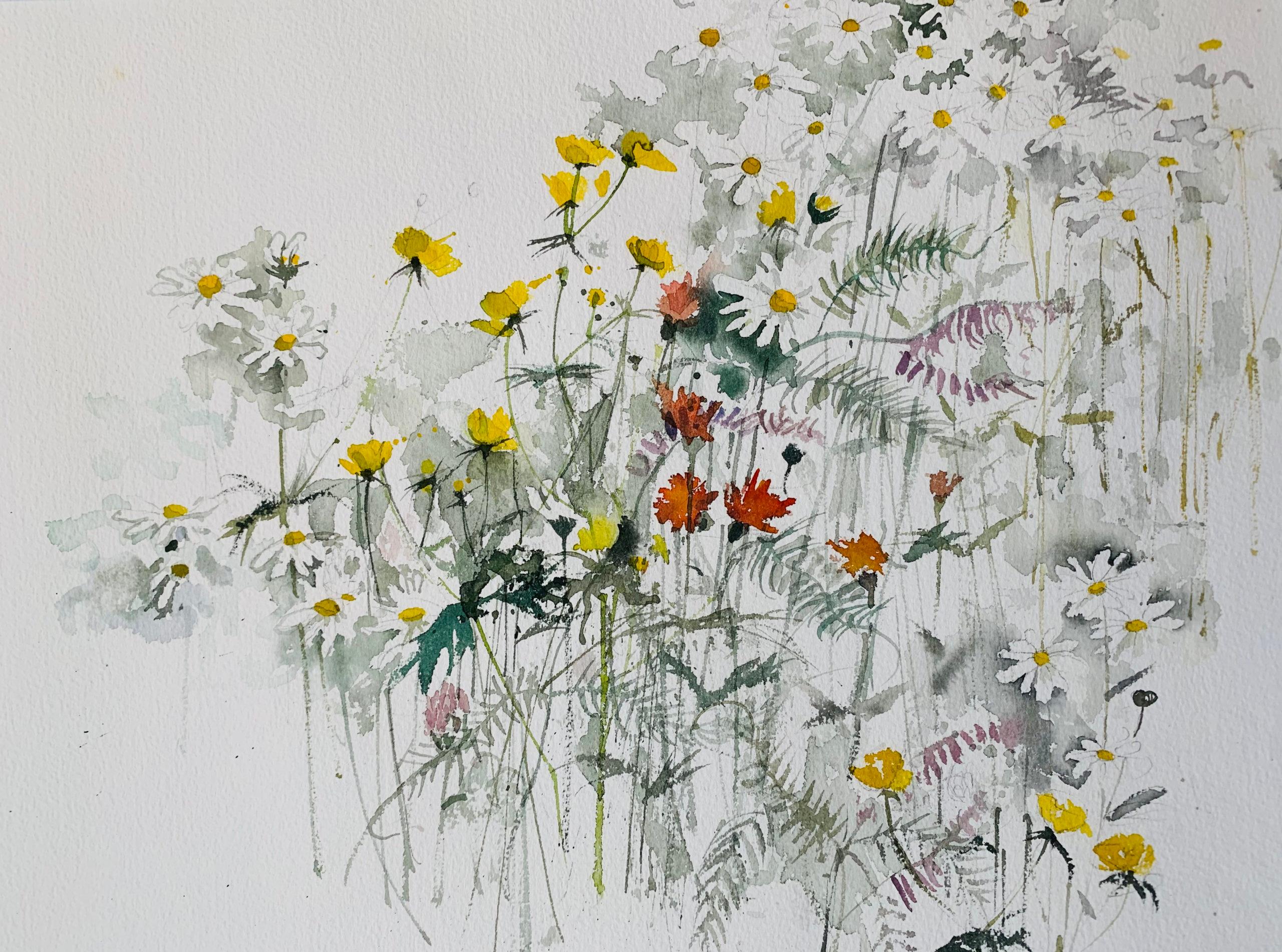 Flowers of the Field - Painting by Molly Lamb Bobak