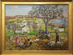 Four Generations, Landscape and Figures by Female American Realist Artist