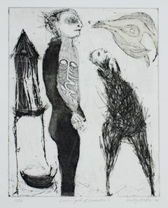 "Demi-God of Discontent," Original Etching and Aquatint signed by Molly McKee