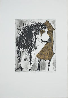 "Hinting (With Chine Colle), " Etching & Aquatint signed by Molly McKee