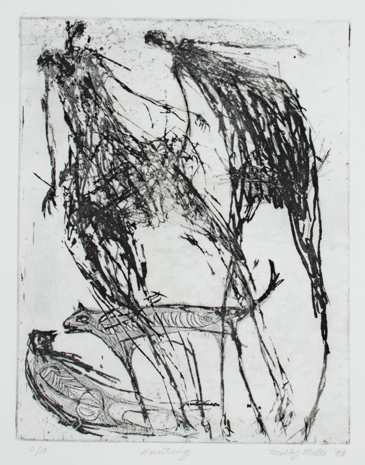 "Hunting, " Original Etching and Aquatint signed by Molly McKee