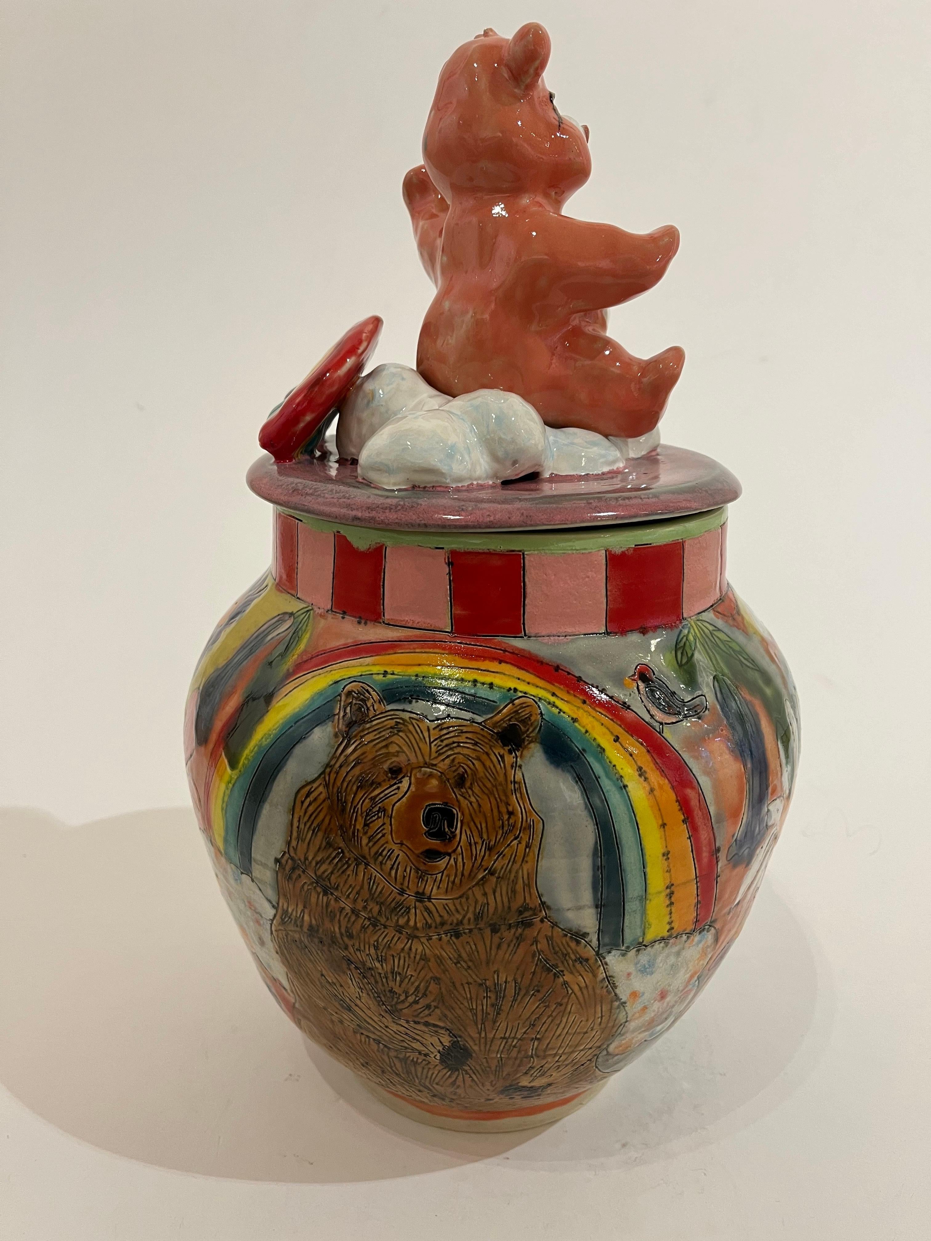 Care Bear Jar - Sculpture by Molly Schulps