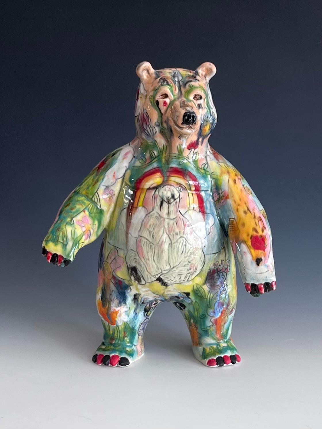 Molly Schulps Abstract Sculpture - Polar Bear Joy Sculpture, Contemporary Porcelain, 21st Century, 11.5x8