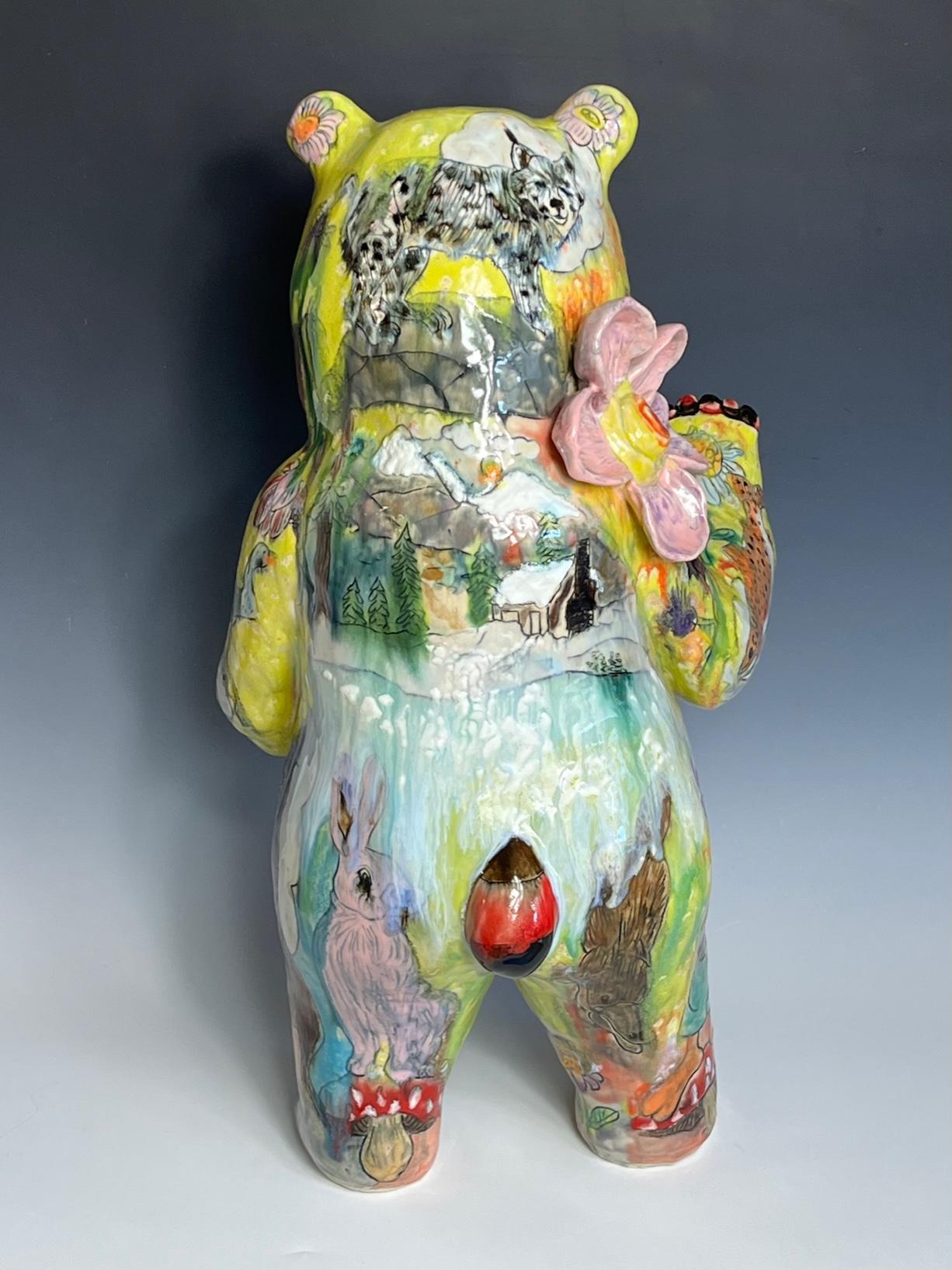 Yellow Bear - Sculpture by Molly Schulps
