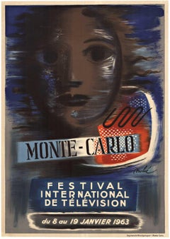 Original "Monte-Carlo Festival International de Television" vintage poster