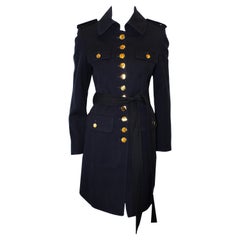 Moloh of the United Kingdom 3/4 Navy Belted Military Style Coat