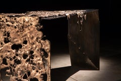 Molten Bronze and Black Steel Entryway Table "Schoenherr Console Table"