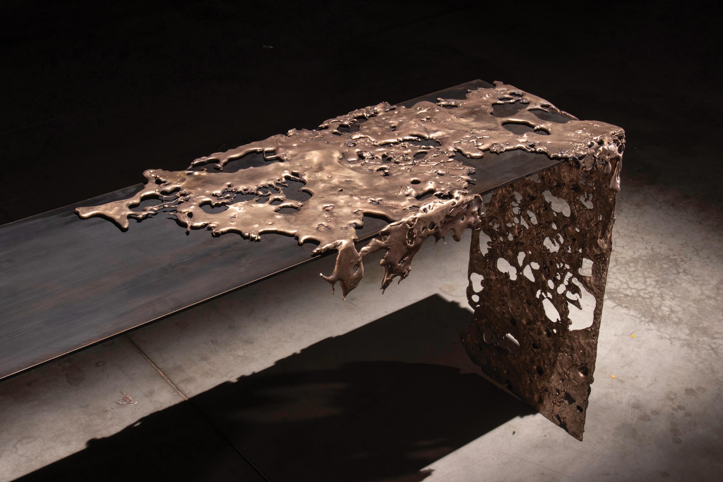 bronze console table