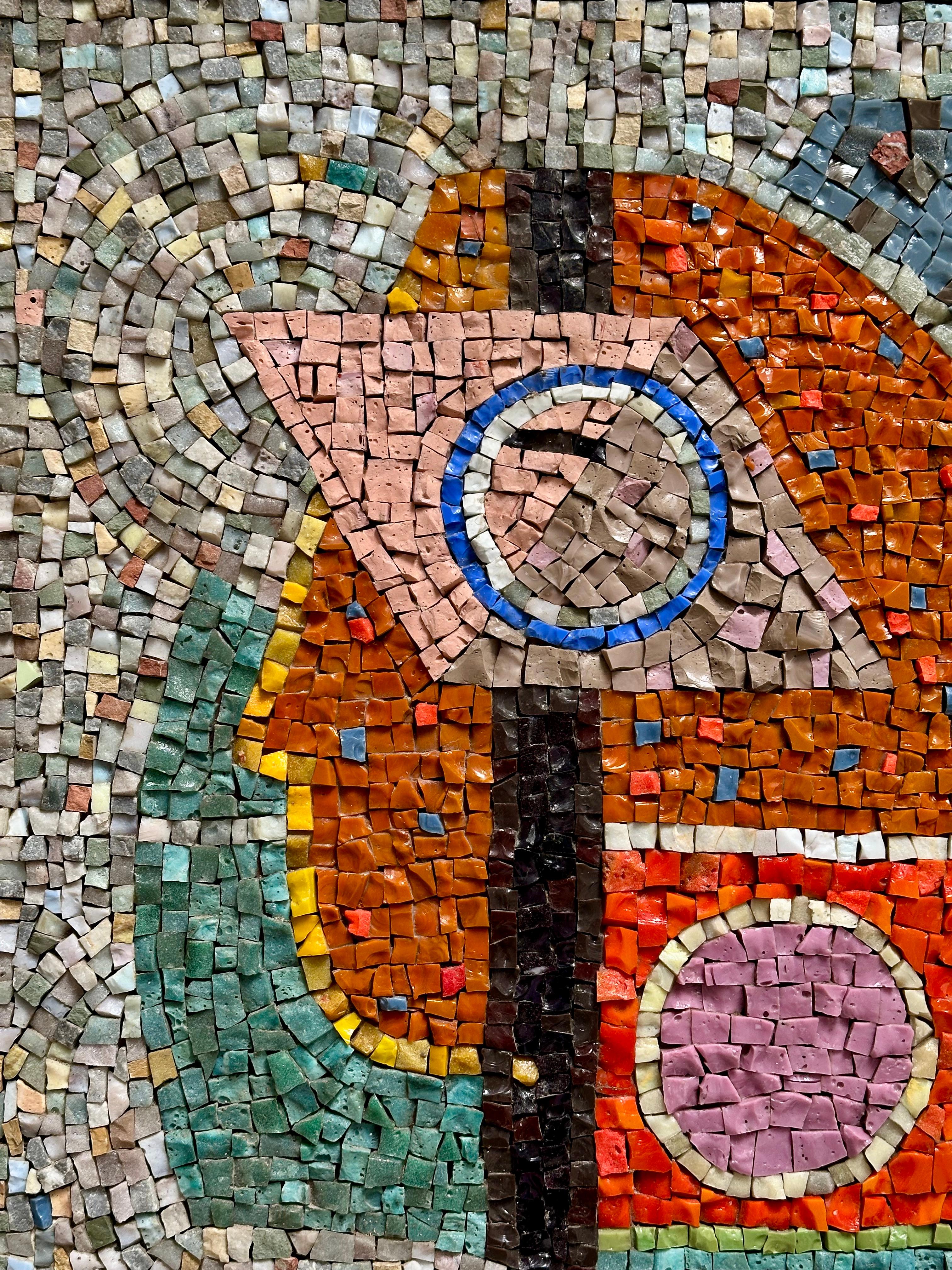 Panneau de mosaïque en verre Molten, Maximilien Herzele, France 1965 Bon état - En vente à St Ouen, FR