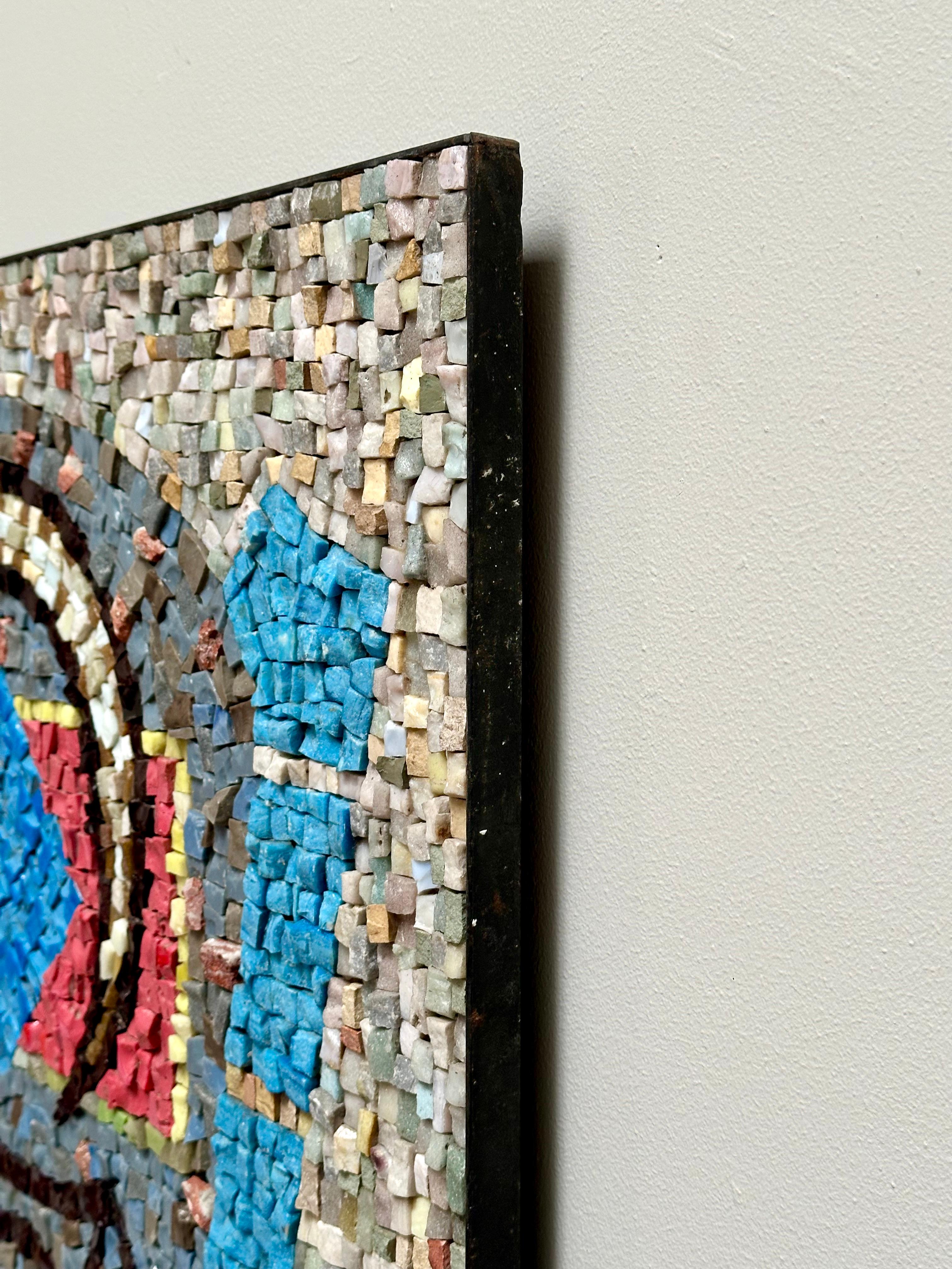 Milieu du XXe siècle Panneau de mosaïque en verre Molten, Maximilien Herzele, France 1965 en vente