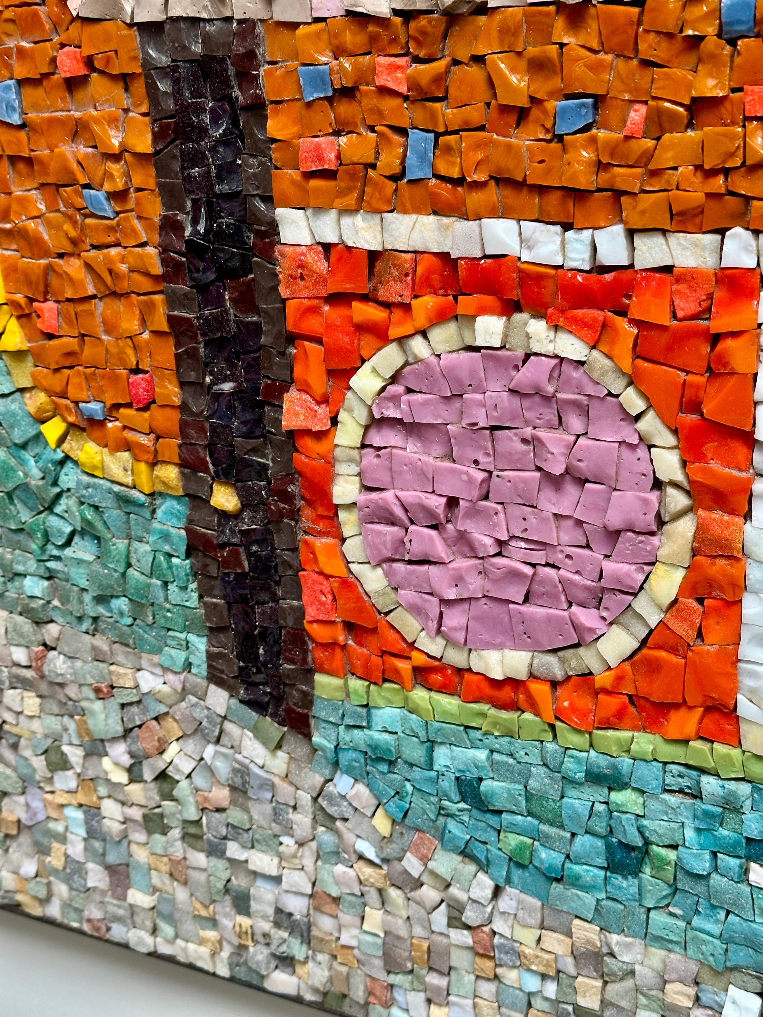 Verre Panneau de mosaïque en verre Molten, Maximilien Herzele, France 1965 en vente