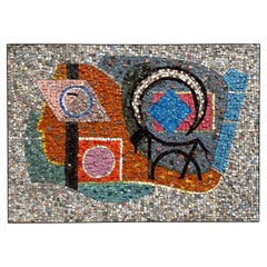 Pannello di mosaico in vetro fuso, Maximilien Herzele, Francia 1965