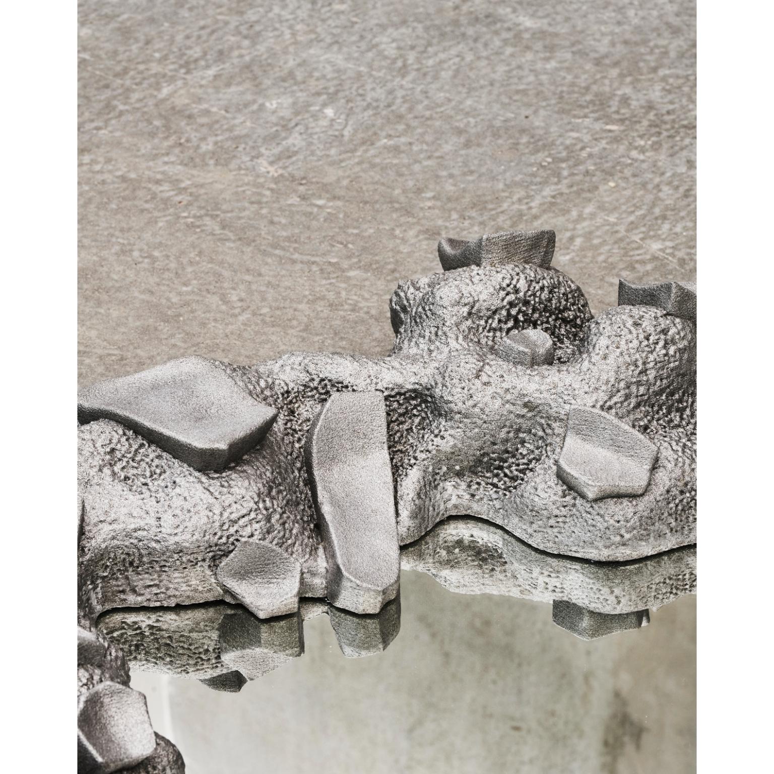 Post-Modern Molten Wall Mirror in Sand-Cast Aluminum by Jacob Egeberg For Sale