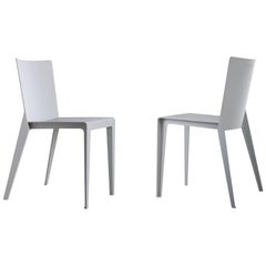 Molteni & C "Alfa" Chairs in chalk white matte finish by Hannes Wettstein