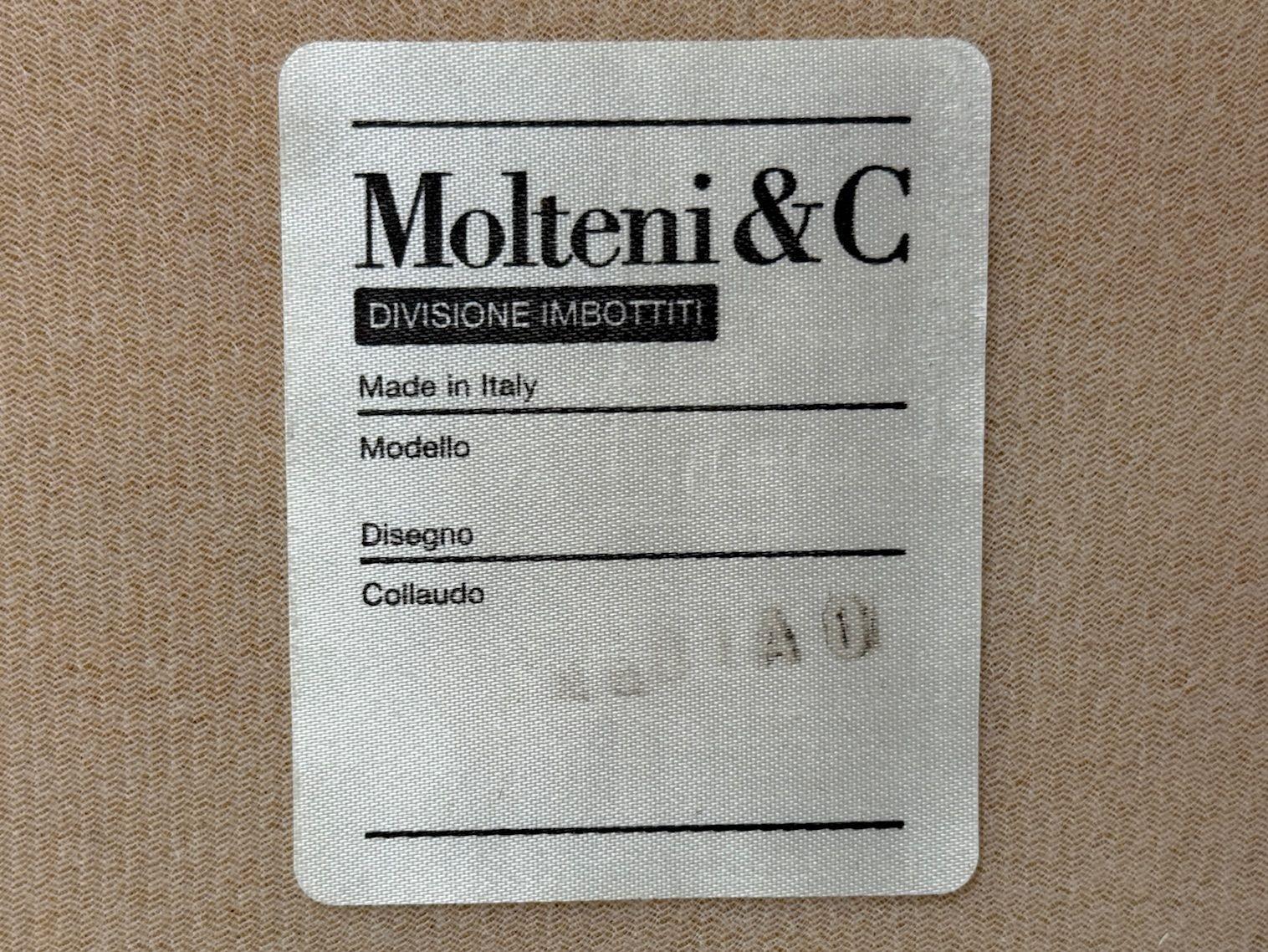 Molteni & C., cuir crème, chrome, cadre de lit king size, Italie, C.I.C. en vente 4