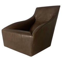 Used Molteni & C “Doda” Armchair - In Pale-Walnut Brown Leather