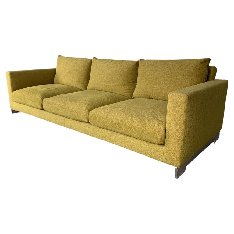 Molteni and C “Reversi” 3-Seat Sofa, in Dark Yellow Bouclé For Sale at  1stDibs