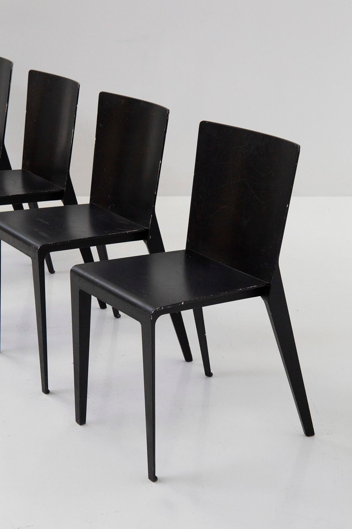 Molteni Chairs Set of Five Model Alfa by Hannes Wettstein In Good Condition For Sale In Milano, IT