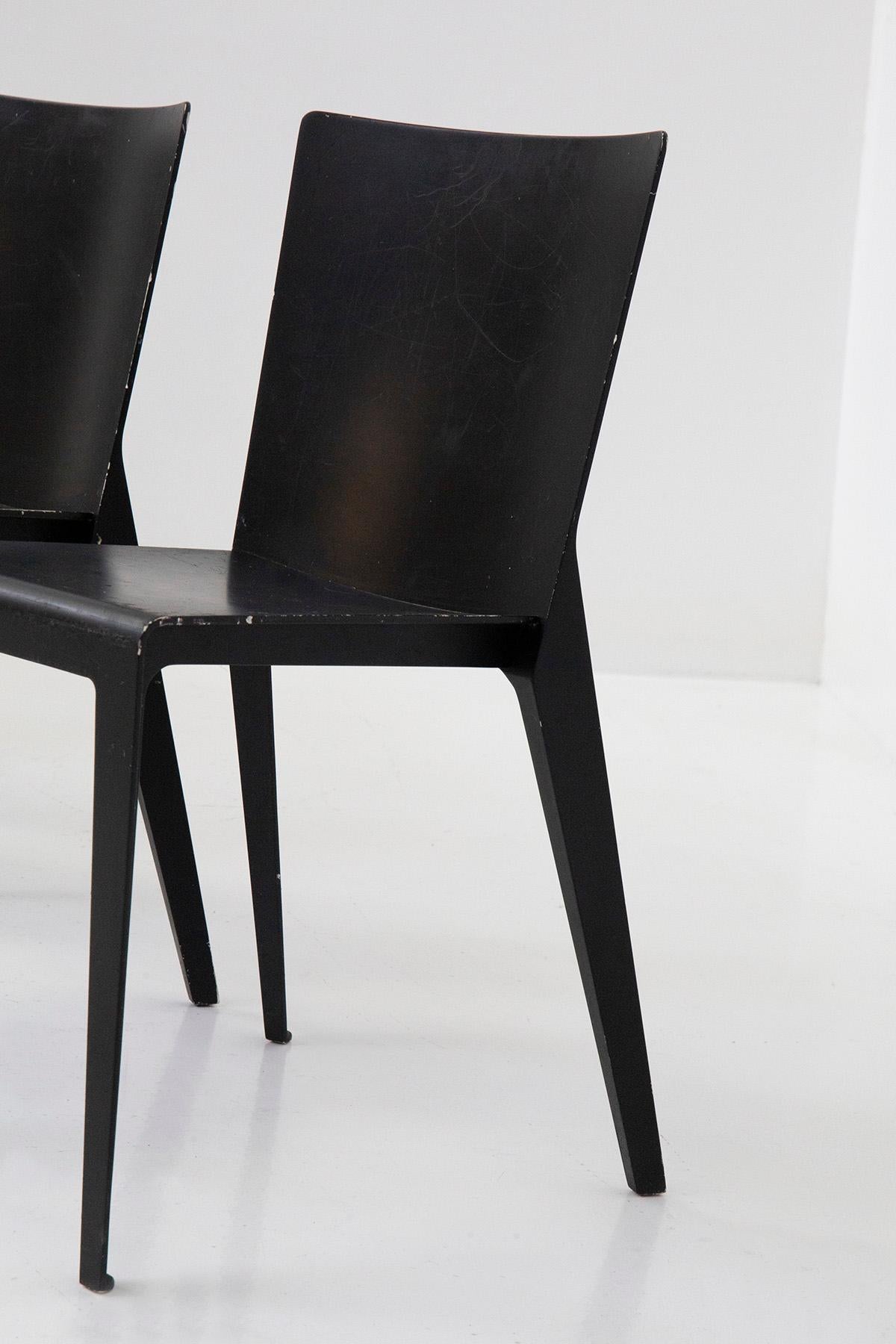 Contemporary Molteni Chairs Set of Five Model Alfa by Hannes Wettstein For Sale