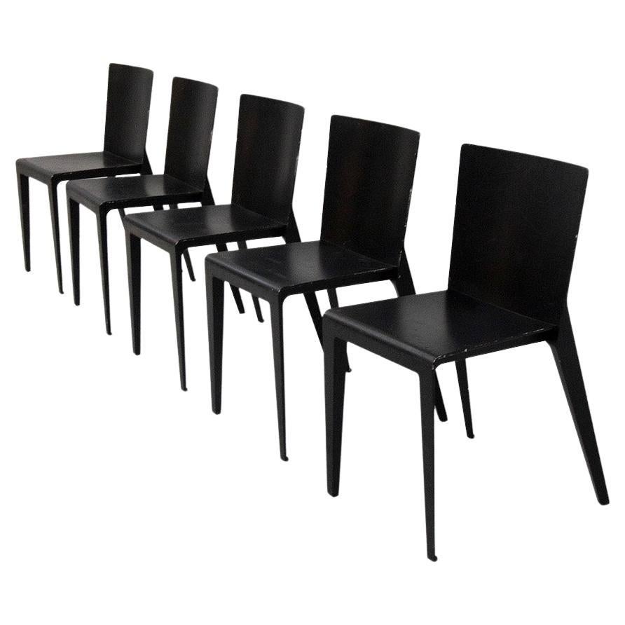 Ensemble de cinq chaises Molteni modèle Alfa d'Hannes Wettstein