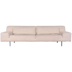Molteni Designer Fabric Sofa Creme Three-Seat Couch 
