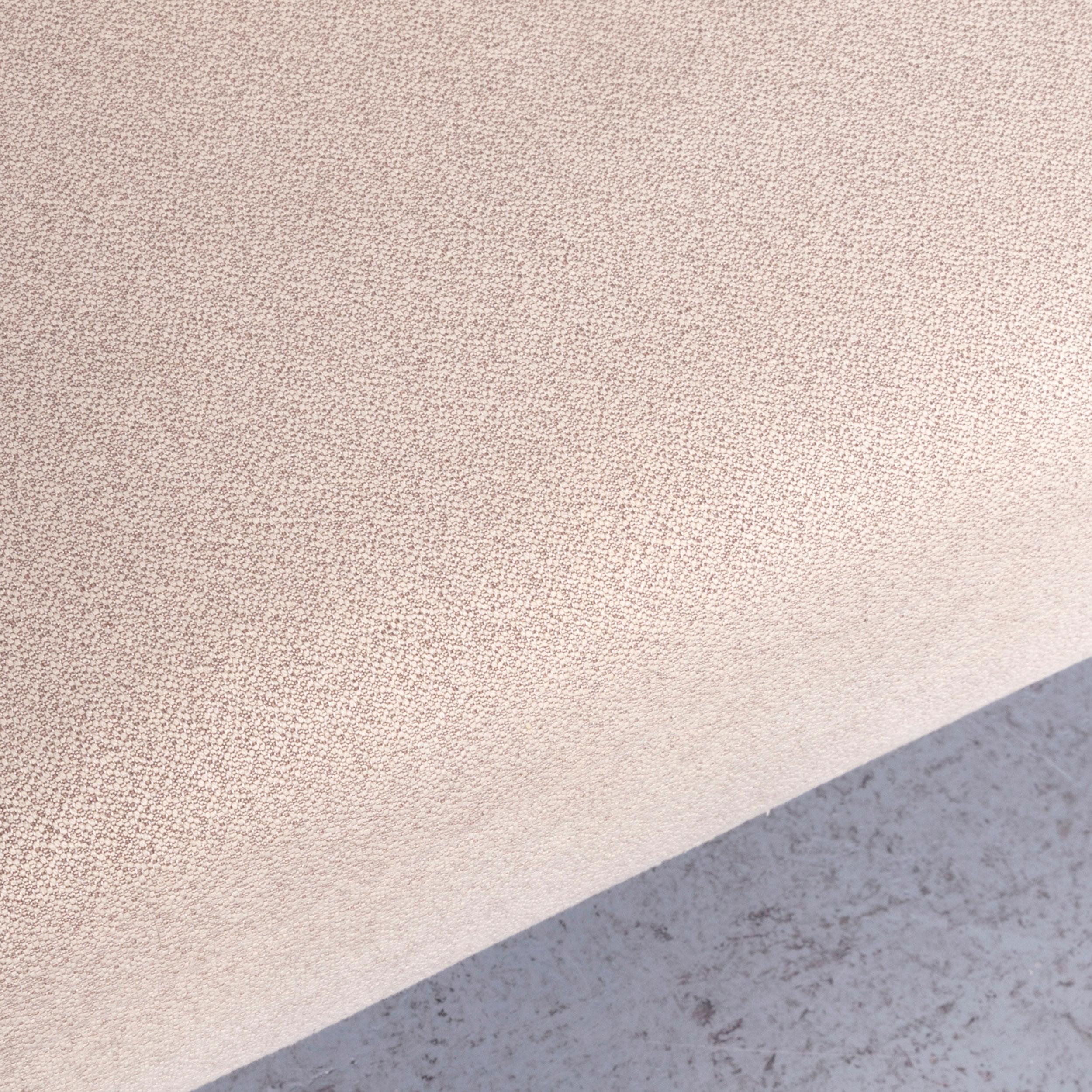 Contemporary Molteni Designer Fabric Sofa Footstool Set Crème Three-Seat Couch For Sale