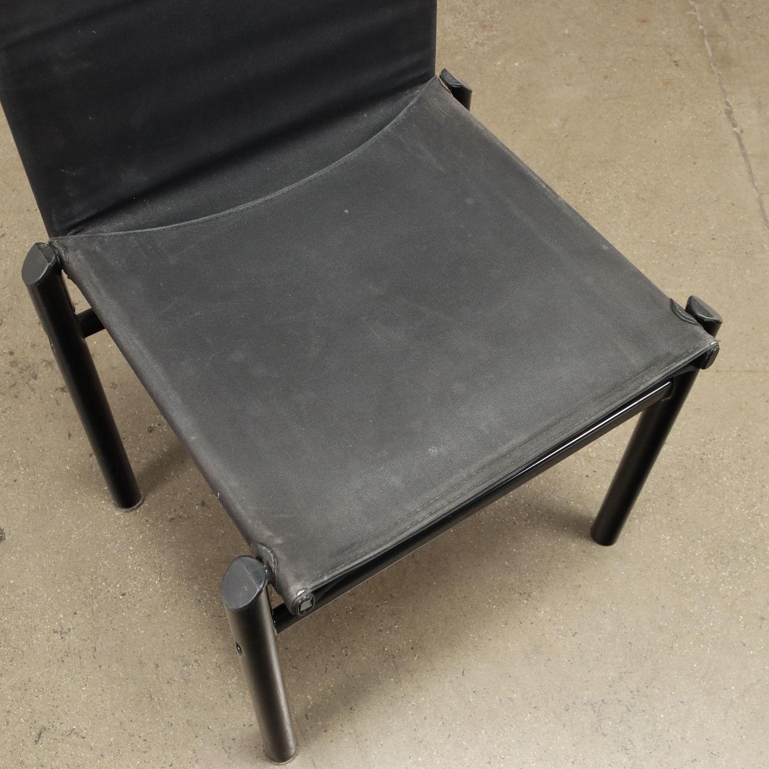 Molteni Mastro Chairs Metal Fabric, Italy, 1980s 2