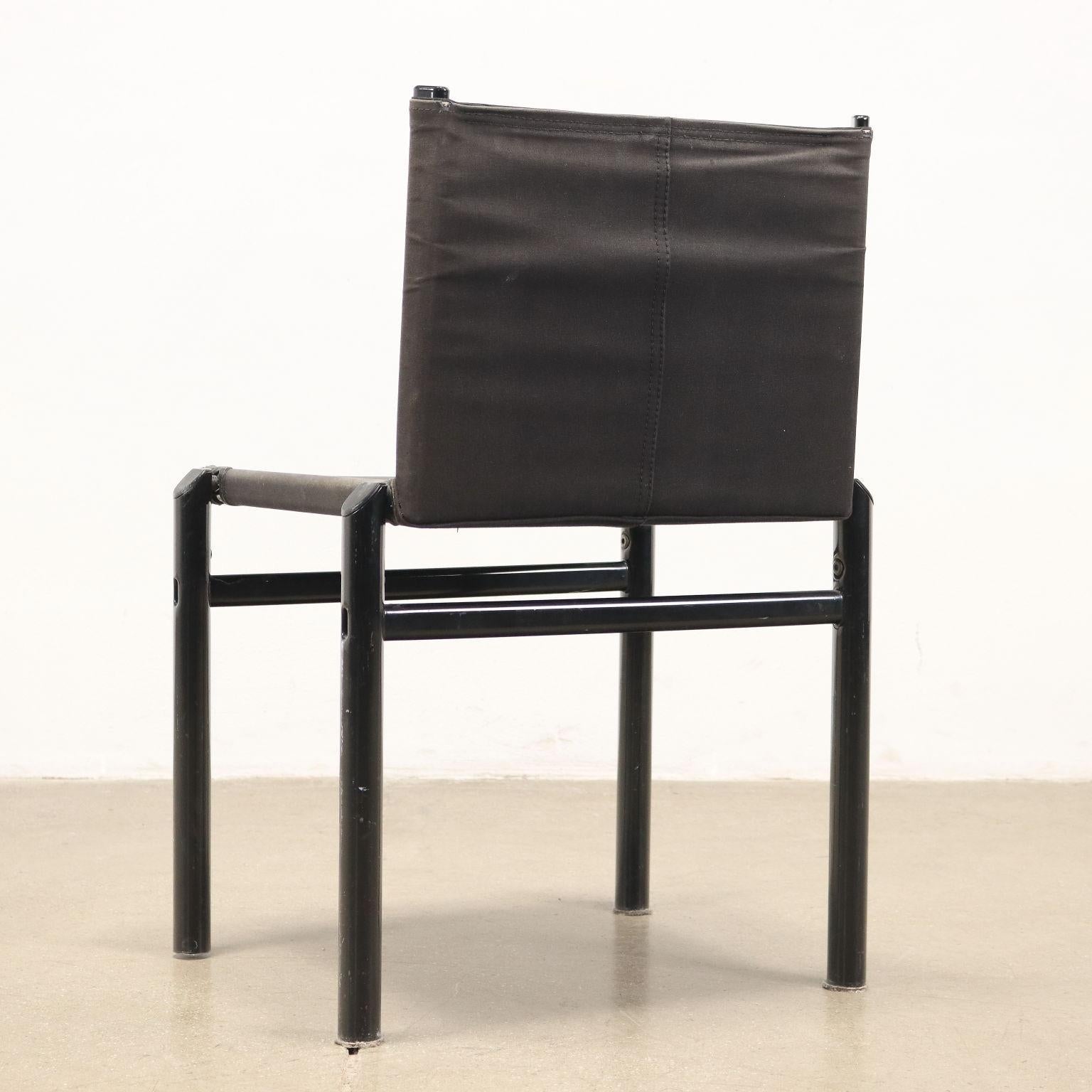 Molteni Mastro Chairs Metal Fabric, Italy, 1980s 3