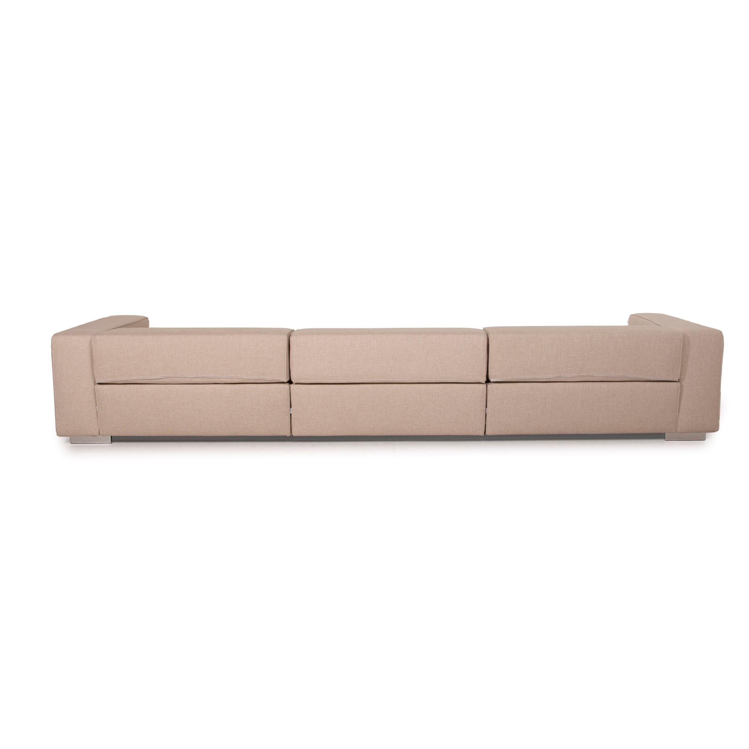 Molteni Turner Fabric Sofa Beige Three-Seater Function For Sale 1