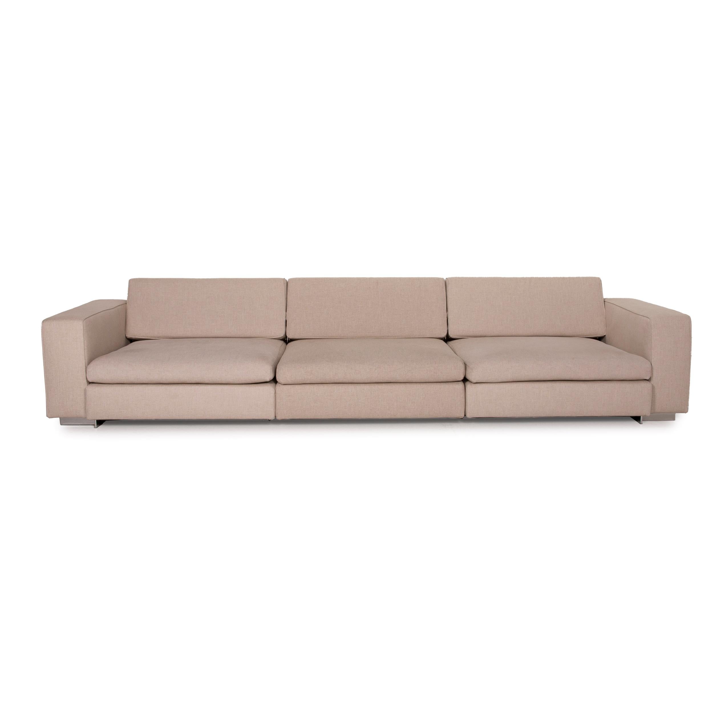 Molteni Turner Fabric Sofa Beige Three-Seater Function In Good Condition For Sale In Cologne, DE