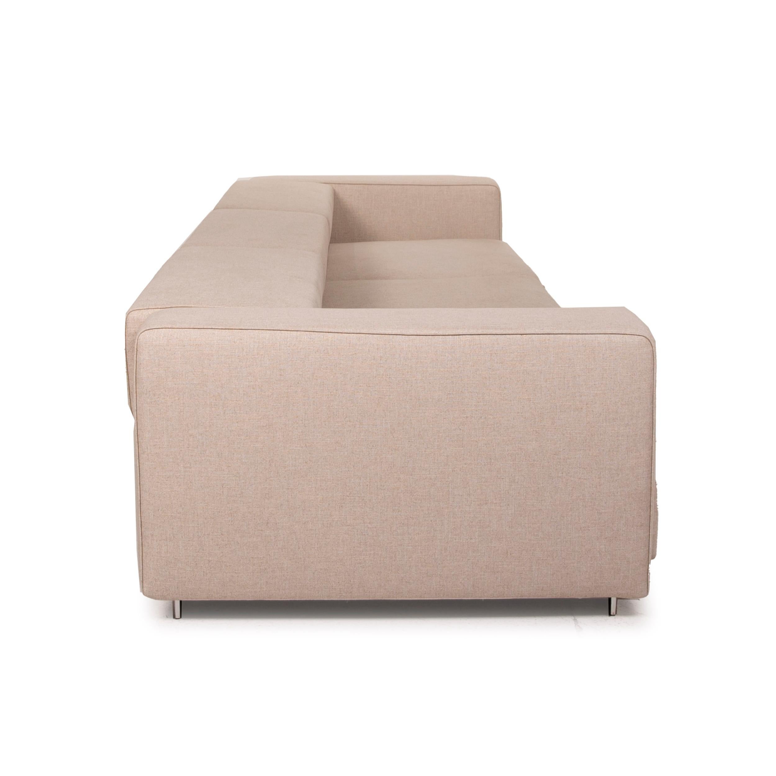 Contemporary Molteni Turner Fabric Sofa Beige Three-Seater Function For Sale