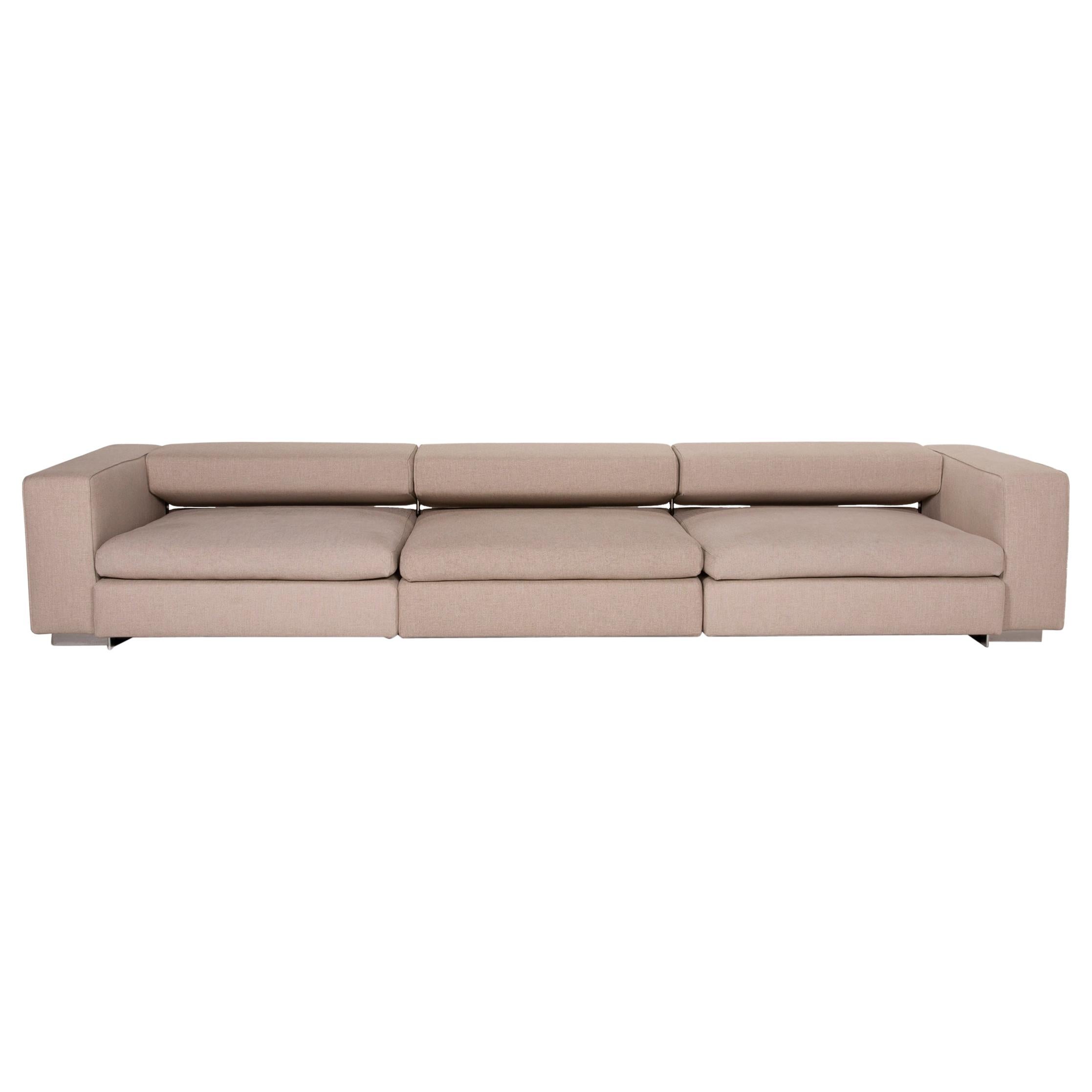 Molteni Turner Fabric Sofa Beige Three-Seater Function For Sale