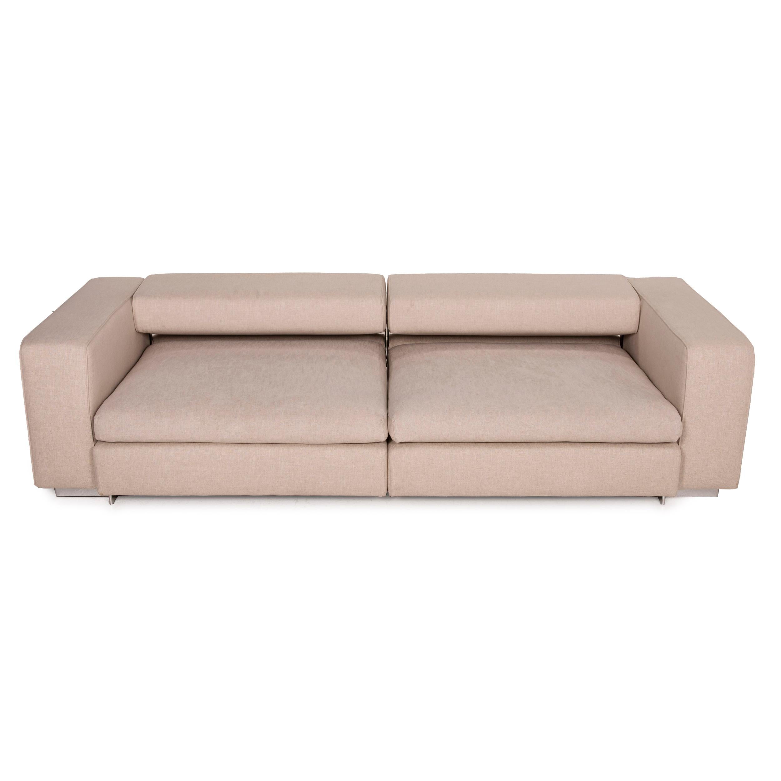 Contemporary Molteni Turner Fabric Sofa Beige Two-Seater Function For Sale