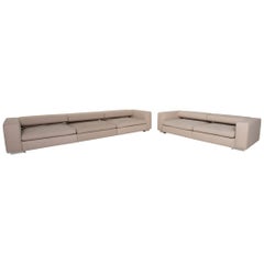 Molteni Turner Fabric Sofa Set Beige 1 Three-Seater 1 Two-Seater Function