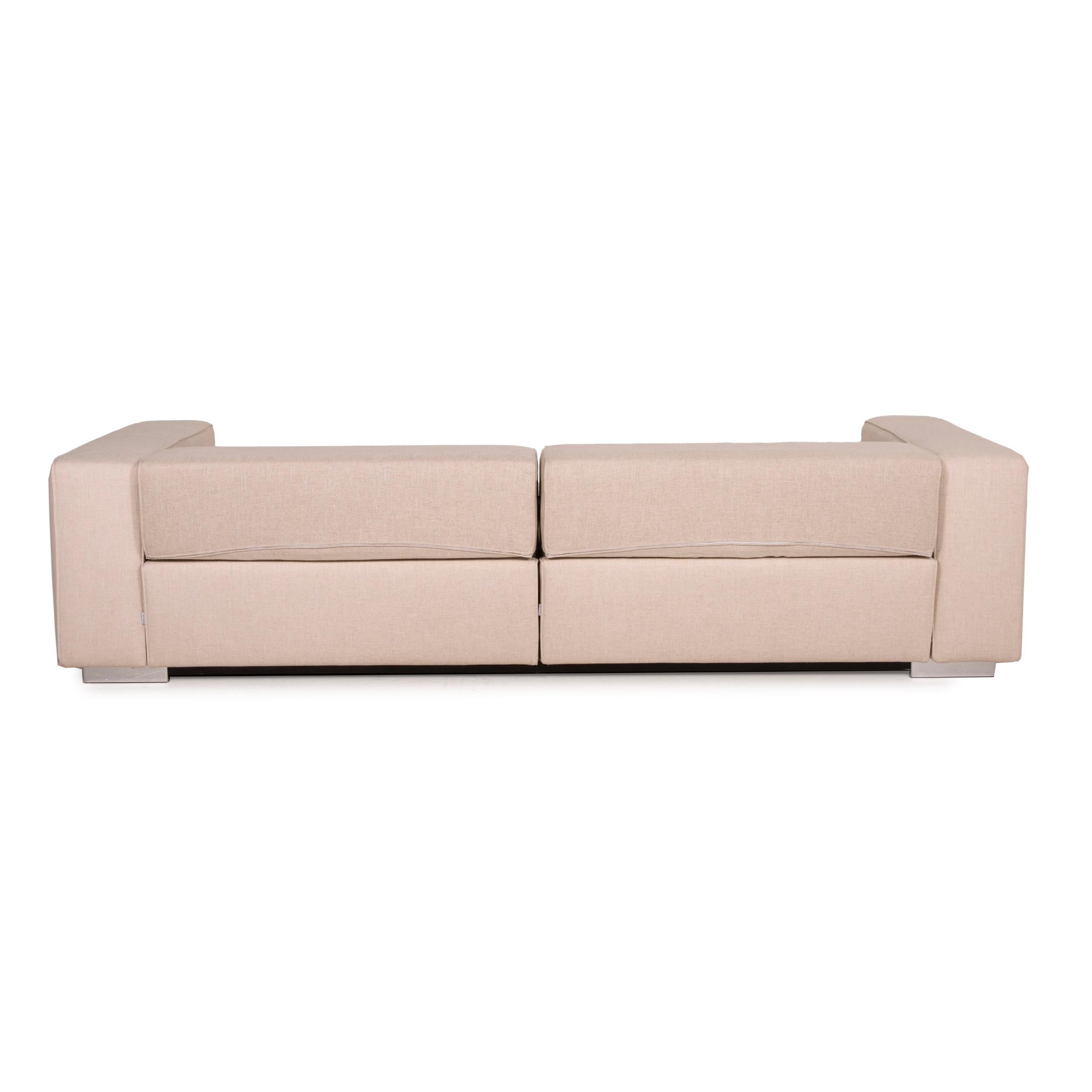 Molteni Turner Fabric Sofa Set Beige 1 Three-Seater 1 Two-Seater Function For Sale 11
