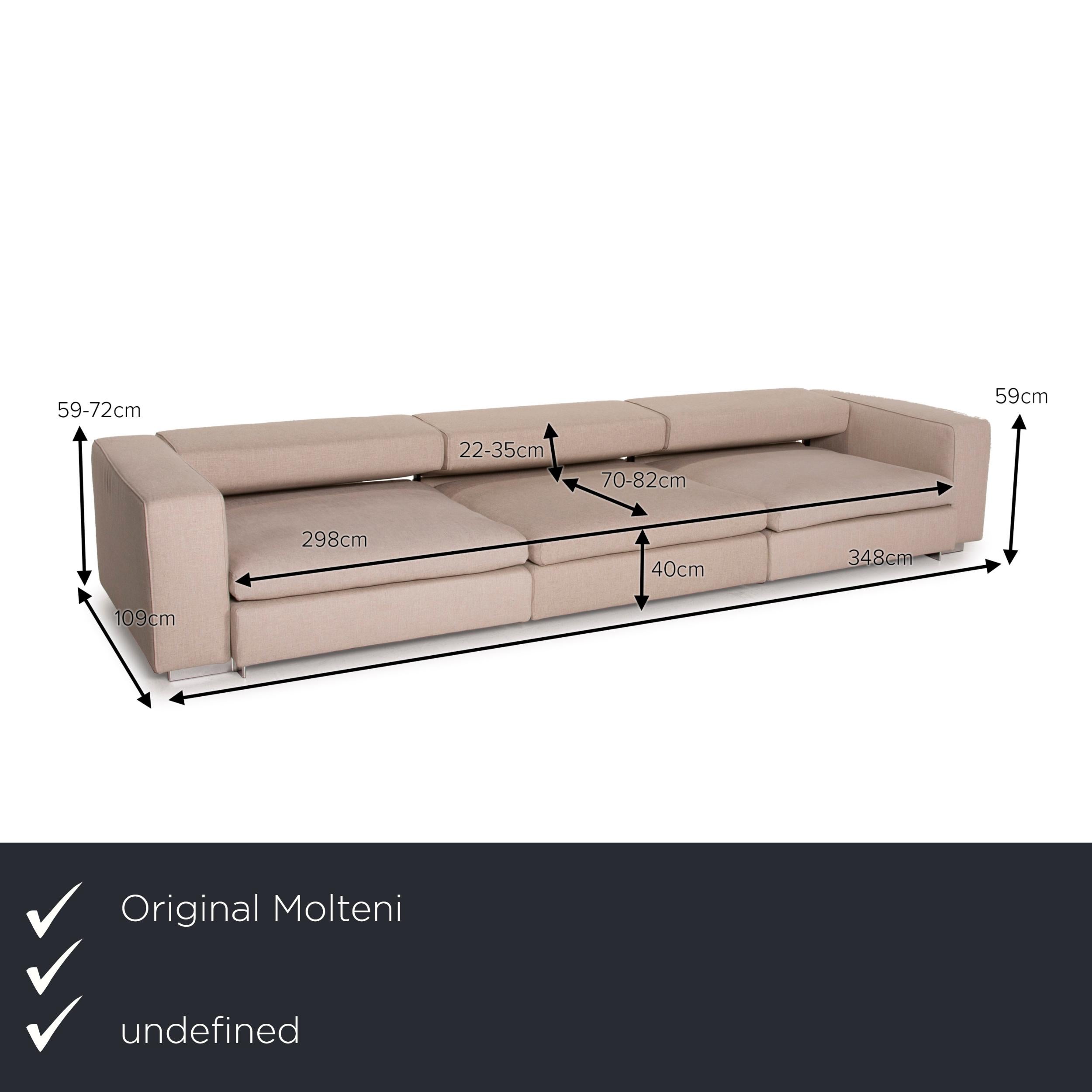 We present to you a Molteni Turner fabric sofa set beige 1x three-seater 1x two-seater function.
 

 Product measurements in centimeters:
 

Depth: 109
Width: 348
Height: 59
Seat height: 40
Rest height: 59
Seat depth: 70
Seat width: