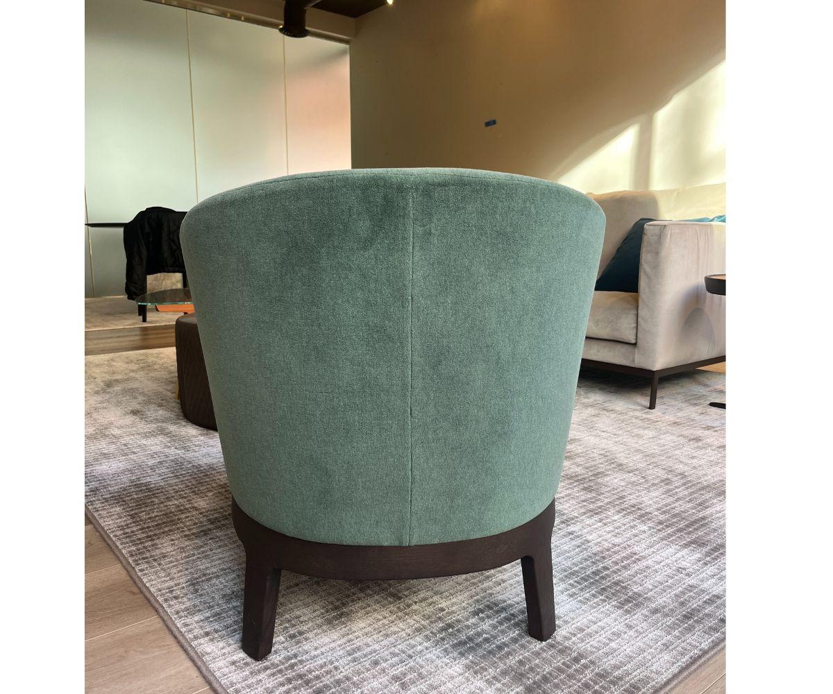 Italian Molteni&C Chelsea Green Velvet Arm Chair by Rodolfo Dordoni For Sale