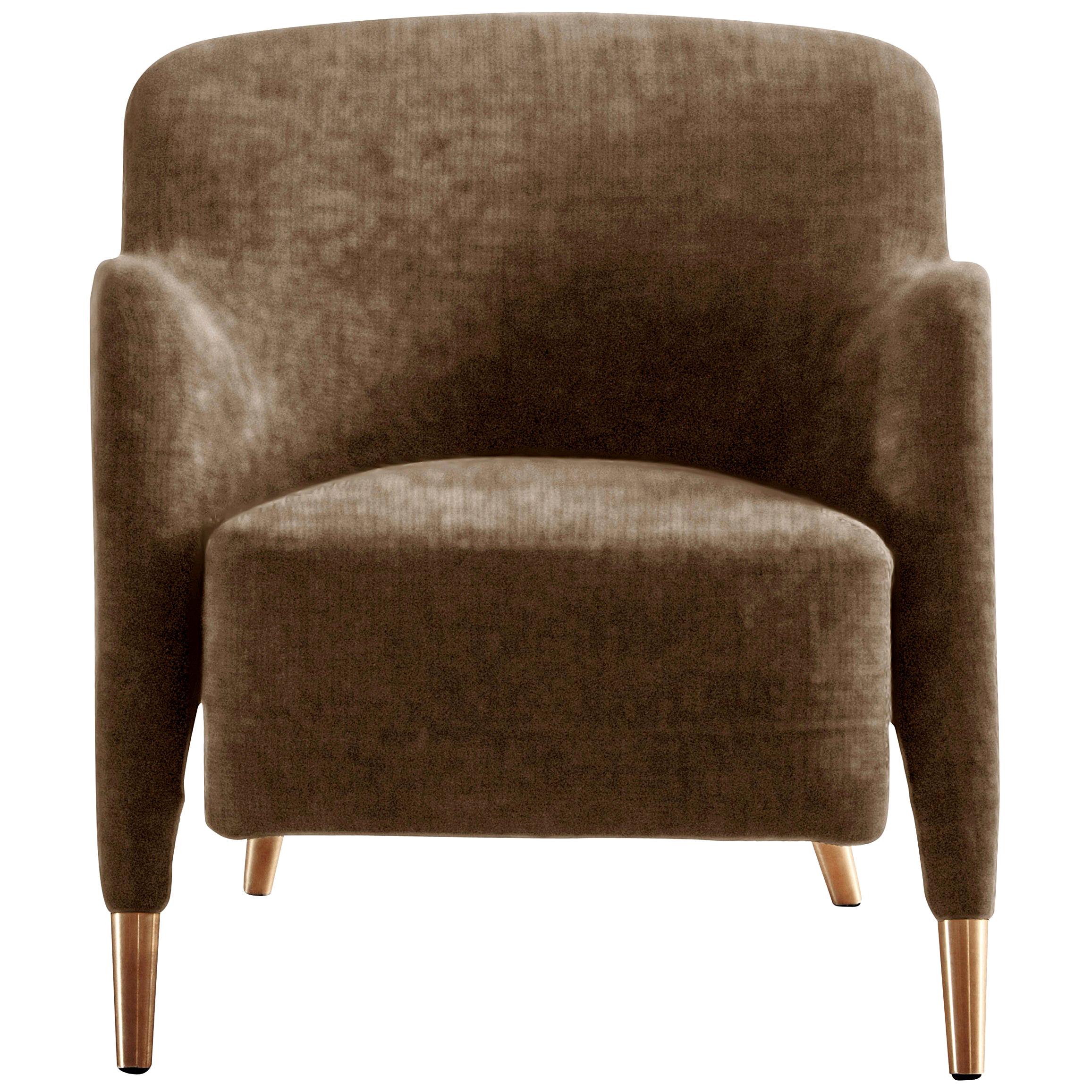 Molteni&C D.151.4 Armchair in Taupe Leather by Gio Ponti