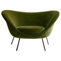 Fauteuil Molteni&amp;amp;amp;C en velours de Gio Ponti D.154.2, fabriqué en Italie