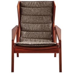 Armchair in Linen and American Walnut Molteni&C by Gio Ponti - D.156.3