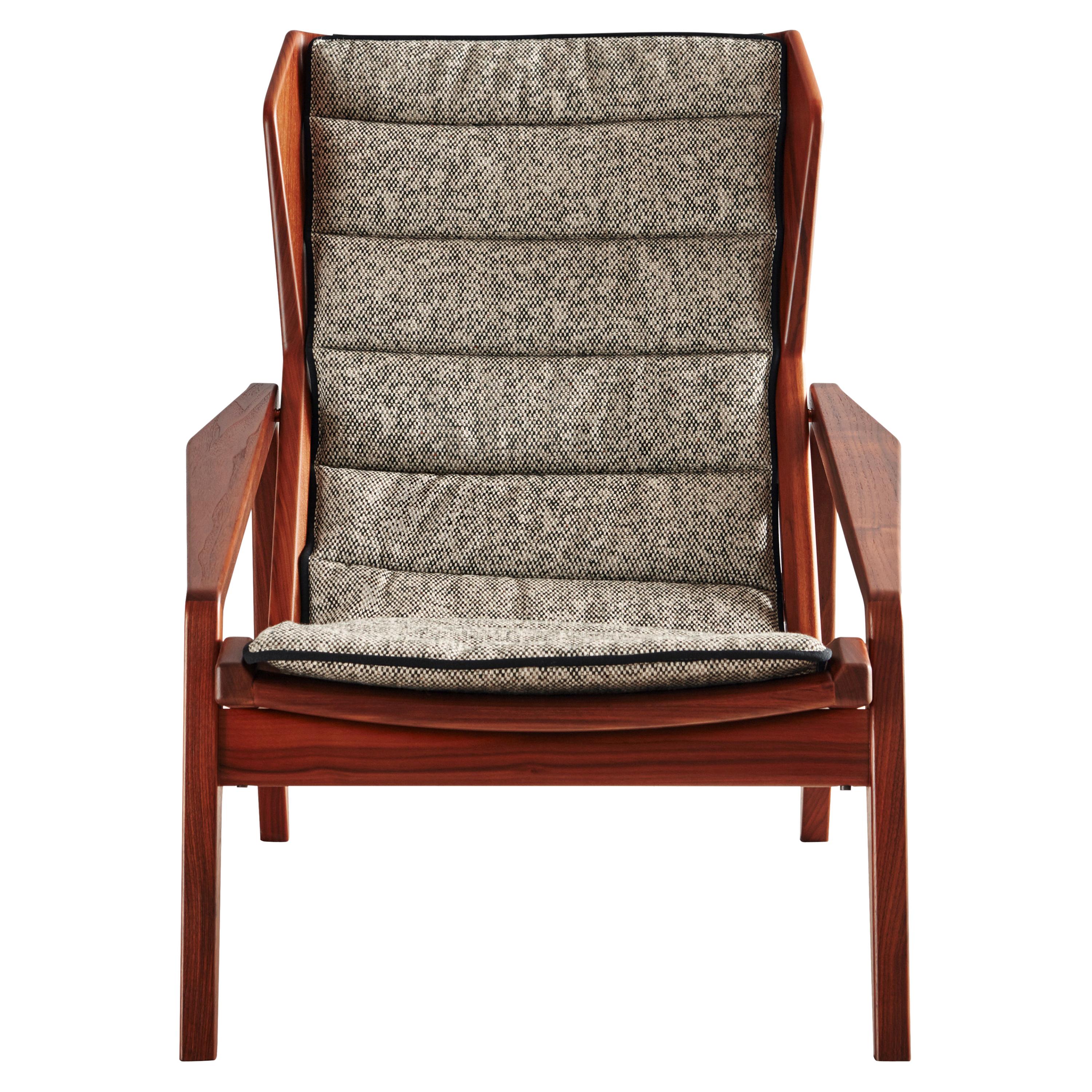 Gray (WD142_Green) Armchair in Canvas and American Walnut Molteni&C by Gio Ponti - D.156.3