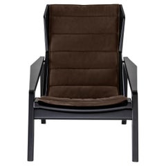 Molteni&C D.156.3 Armchair in American Walnut Structure and Leather by Gio Ponti