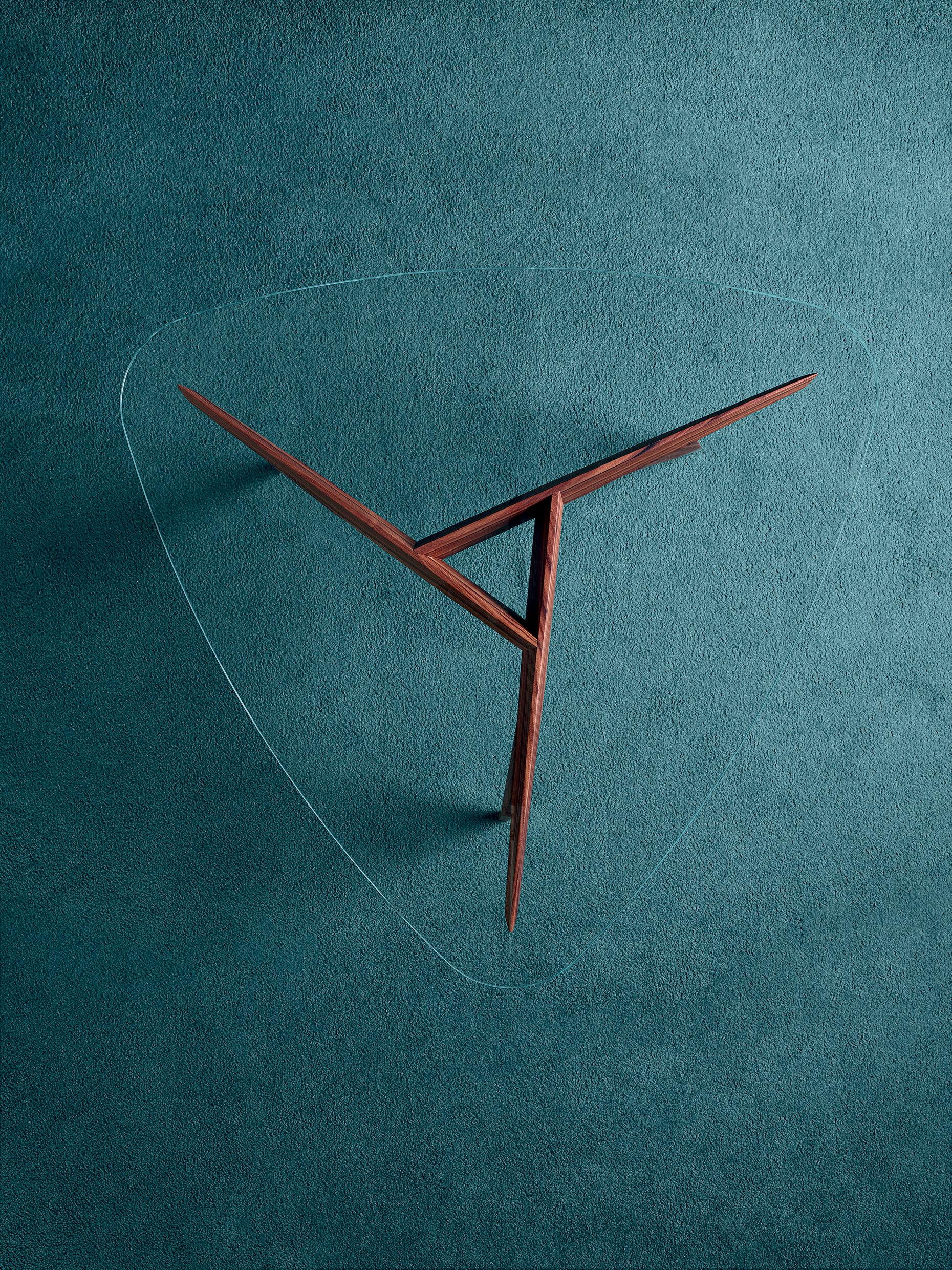 Moderne Petite table basse Molteni&C en bois de rose et verre de Gio Ponti - D.552.2 en vente
